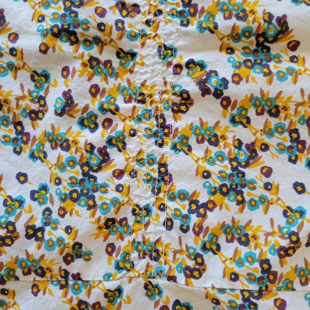 Merona Womens Floral Tunic Smocked Button Front V-neck Shirt XXL - Picture 14 of 14